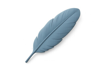 3d rendering of a light blue feather on transparent background, ideal for graphic design projects