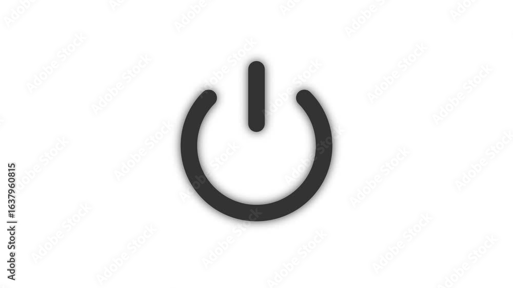 Poster technology power button icon isolated on transparent background. power switch icon. start and off si