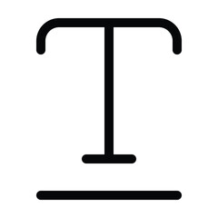 Outline underline icon for text formatting and emphasis.