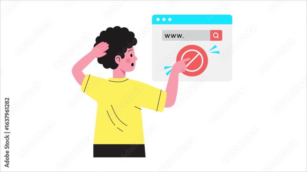 Poster page warning animated video mp4 file