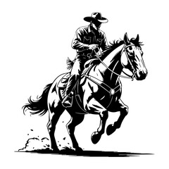 Fototapeta premium Vector Illustration of Cowboy Isolated on White