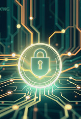 Cyber security network background. Internet futuristic technology networking, flat design, with white tones