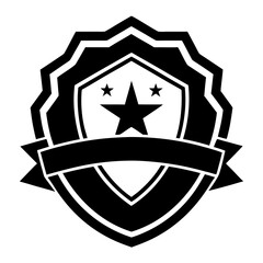 BadgeFusion vector clean black silhouette design white background