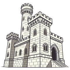 Obraz premium vector drawing of the church of the holy sepulchre