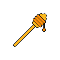 Vector art of honey dipper isolated on white background