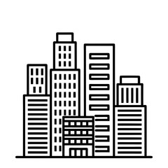 Obraz premium Vector art of city buildings skyline isolated on white background