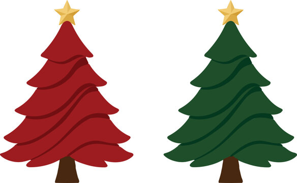Christmas tree vector art and illustration