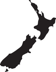 New Zealand Isolated Vector Map Silhouette