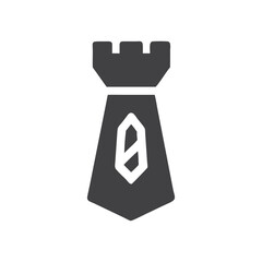 Icon of a Necktie with a Castle Turret Top and Geometric Pattern fashion accessory