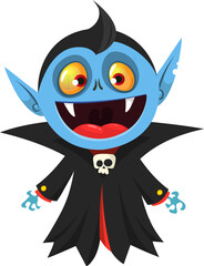 Cute cartoon vampire character design. Vector illustration for Halloween themed party decoration