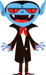 Cute cartoon vampire character design. Vector illustration for Halloween themed party decoration