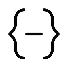 Outline brackets icon for code, programming, and development.