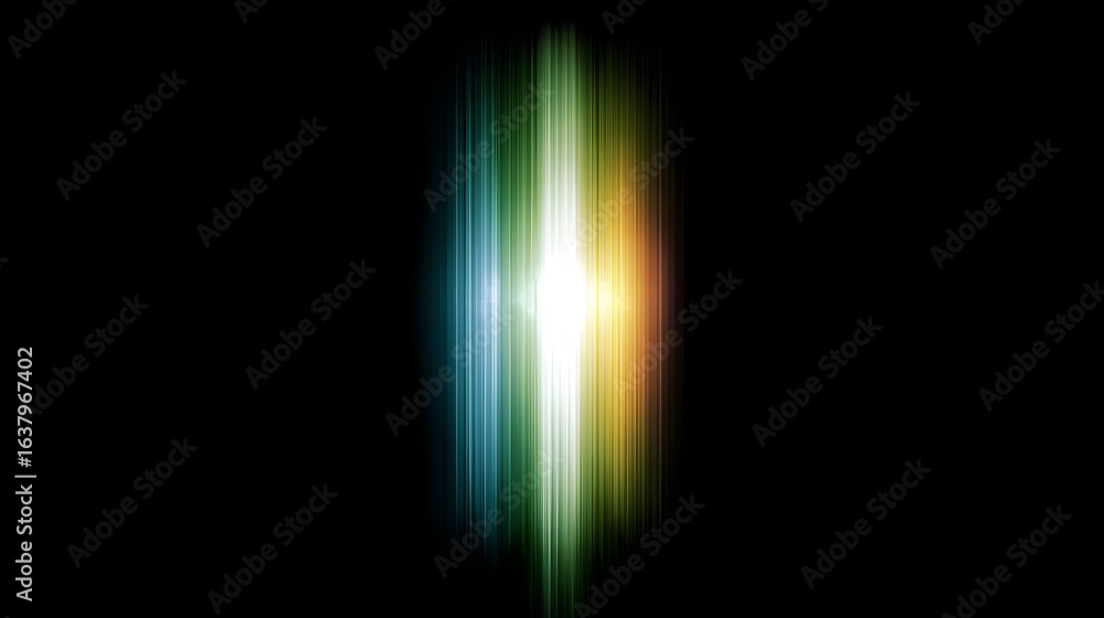 Poster vertical colored lines converging in a central point.