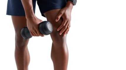 Strength training workout for knee rehabilitation gym fitness, isolated on transparent background, png