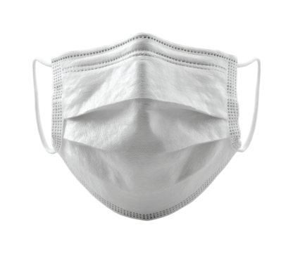 Health and safety measures face masks in public spaces view, isolated on transparent background, png