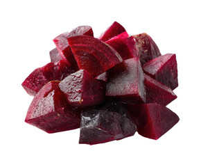 Top view of chopped beetroot salad healthy eating in the kitchen, isolated on transparent background, png