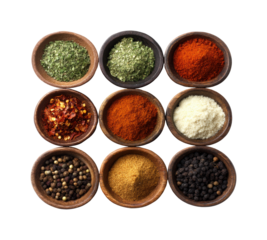 Spice blends and seasonings for culinary delights kitchen food, isolated on transparent background, png