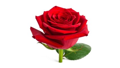 Naklejka premium Single red rose isolated