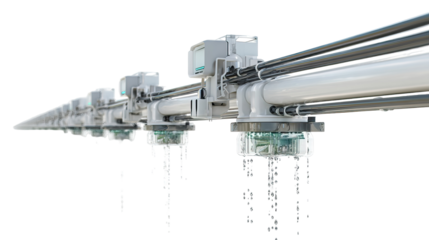 Automated Irrigation for Future Farming with Smart Technology on Transparent Background

