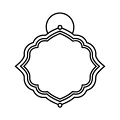 vintage style tag outline on white background