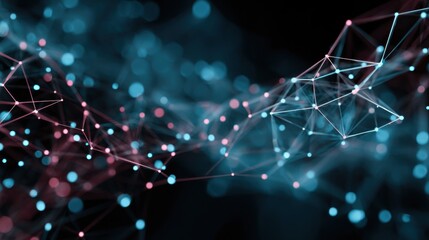 glowing network nodes and lines