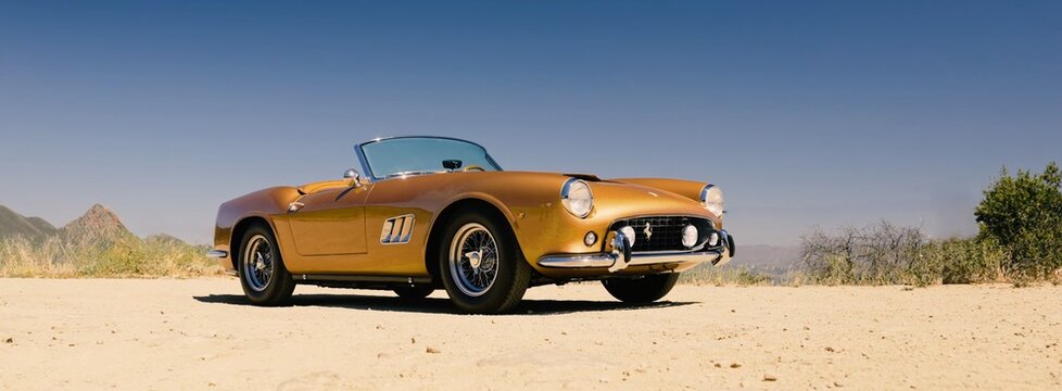 1961 Ferrari 250 GT SWB, retro legend sports car, luxury super car. car on the road