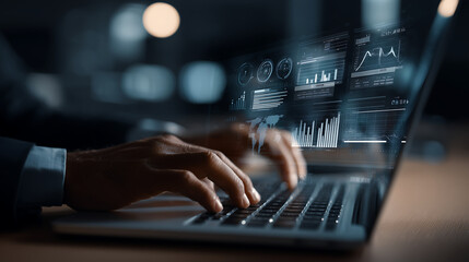 Business Professional Analyzing Data on Laptop