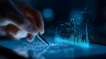 Hand using Stylus on Digital Chart