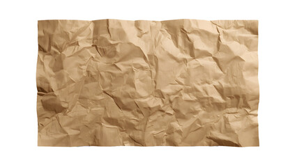 crumpled brown paper isolated