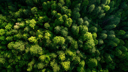 Lush Green Forest Top View