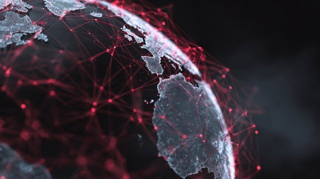 global network connections glowing earth