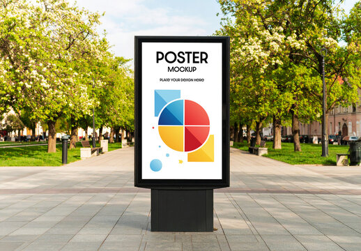 City Park Outdoor Poster Display Mockup