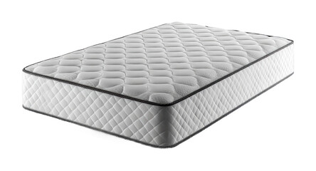Choosing the perfect mattress for comfort at home bedroom product perspective, isolated on transparent background, png