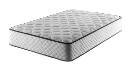 Choosing the perfect mattress for comfort at home bedroom product perspective, isolated on transparent background, png