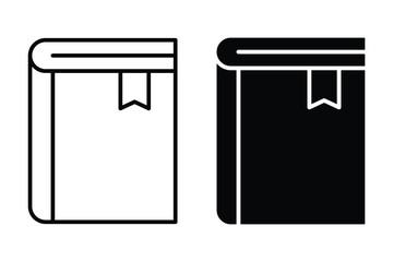 Books line and silhouette icon. Vector book icons in black. Book icon collection for school, education, science. Vector illustration.