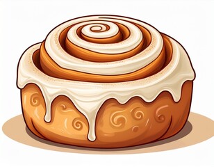 sweet cinnamon roll glazed icing swirls pastry baked bread dessert treat