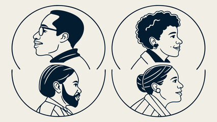 Profile Portraits of Influential Figures.