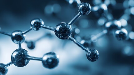 Close-up view of a molecular structure.