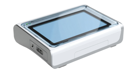 Compact Smart Diagnostic Scanner with Touch Interface on Transparent Background

