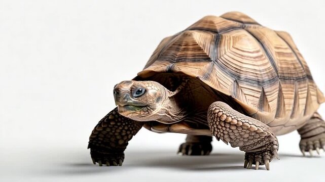 Tortoise's Journey: A captivating portrait of a solitary tortoise, its textured shell and determined gaze telling a story of resilience and quiet perseverance.