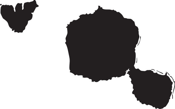 French Polynesia Isolated Vector Map Silhouette