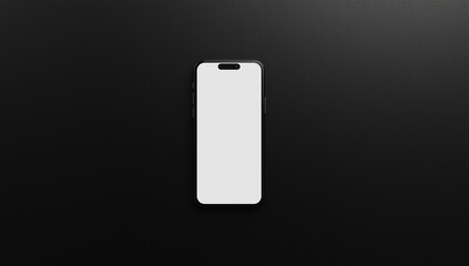 Minimalist white rectangular object with rounded corners isolated on a stark black background