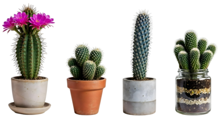 Set of various Houseplants: Cotyledon, Orbiculata, Stapelia, Euphorbia, Hoya isolated on transparent background