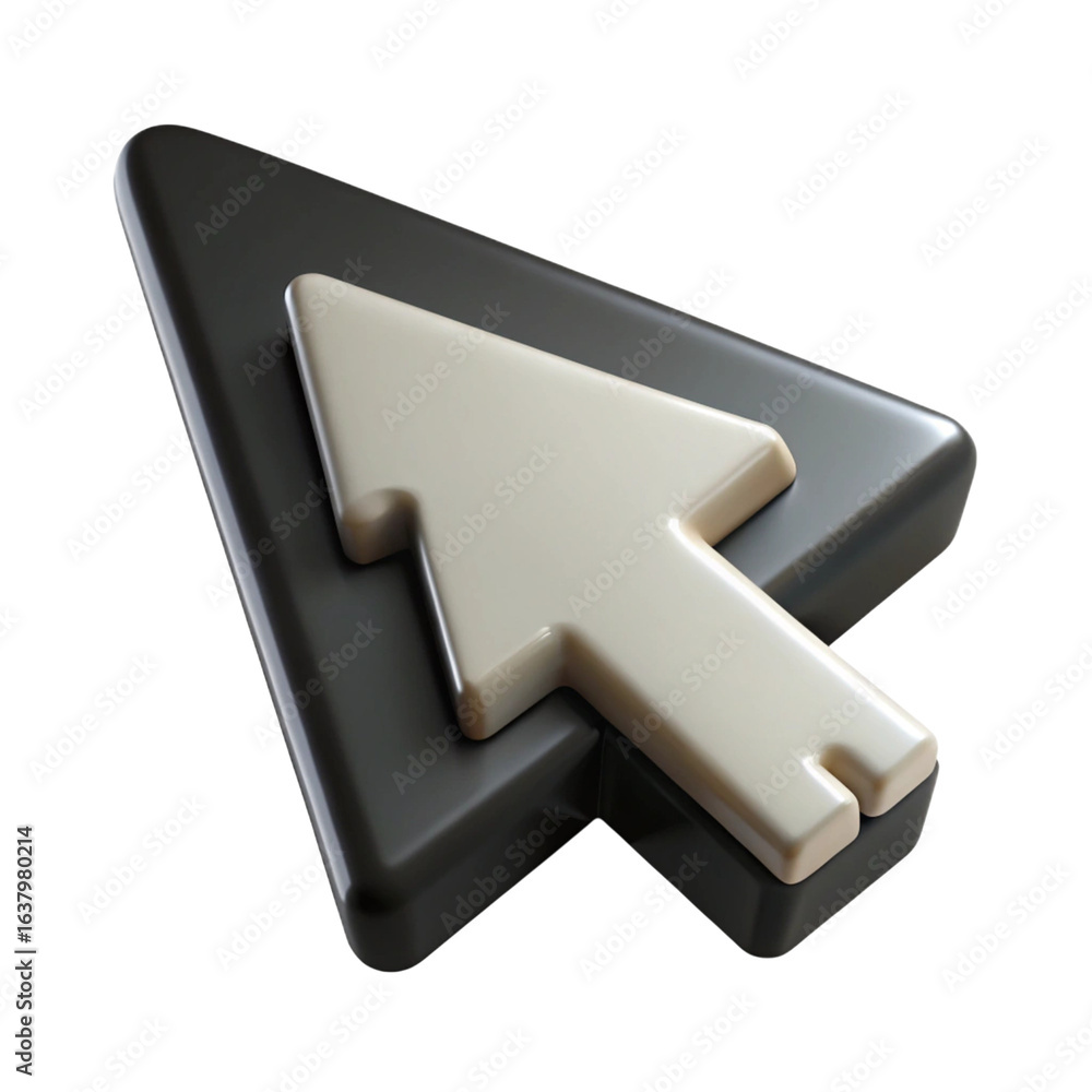 Fototapete 3d computer mouse cursor arrow pointer isolated on transparent background