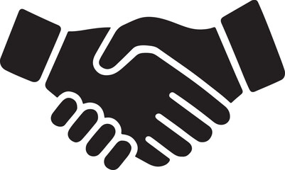 Silhouette of robotic hand and human hand handshake symbolizing collaboration, technology, and partnership.