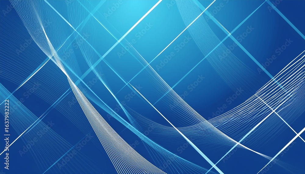 Sticker abstract blue background with intersecting white lines modern and minimalist design for tech busines