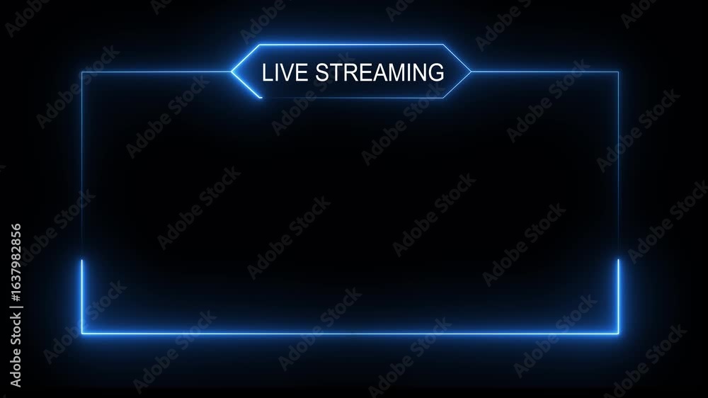 Poster live streaming neon text frame animation box frame neon frame live streaming game live stream overla