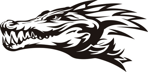 Aggressive animal head graphic illustration