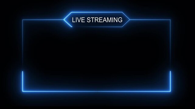 live streaming neon text frame animation box frame neon frame live streaming game live Stream overlay animation for live streaming video Titles 4k