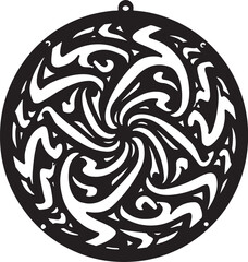 Intricate Circular Mandala Silhouette – Decorative Geometric Pattern Design